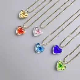 Pendant Necklaces Heart Necklace Collarbone Chain Choker Colored Glaze Material Jewelry