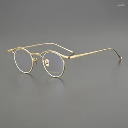 Sunglasses Frames Niche Glasses Frame Big Face Personality Designer Pure Titanium Round Literary Fashion Male Optical Prescription