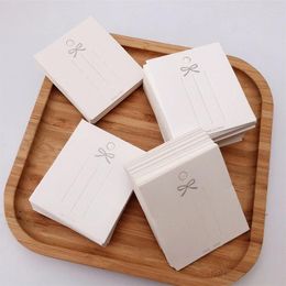 Jewelry Pouches 50PCS White Hairpin Card Trinket Bow Display Cards Cardboard Packing Paper