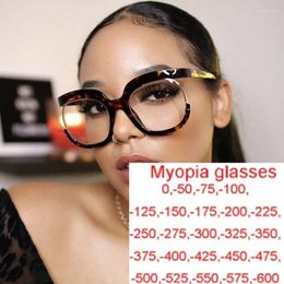 Sunglasses Fashion Oversized Square Rainbow Myopia Glasses Women Men Large Frame Nearsightedness Eyeglasses