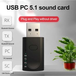 Bluetooth Car Kit Car USB Wireless Bluetooth 5.1 Aux 3.5mm Audio Adapter Receiver PC Transmitter Connected To External Sound Card Hand Free CallL2402