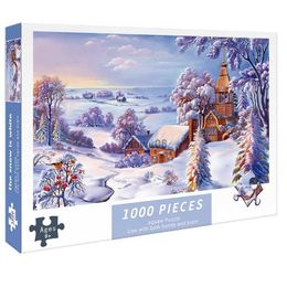 Puzzles 1000 Pieces Puzzle for Adult The White Snow Difficulty Decompression Games Educational Toys Christmas Gift Decorative PaintingL2403