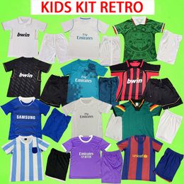 Kids Kit Madrids Retro Soccer Jerseys reals RONALDO ZIDANE KAKA milans 04 05 06 07 08 10 11 12 16 17 18 boys football shirt HENRY CFC uniforms arsen ac 1998 Argentinas 1986