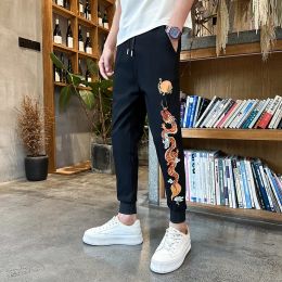 Pants Zongke Dragon Pattern Pants Man Men Sweatpants Men's Autumn Clothing Streetwear 2023 Work Wear Joggers Jogging Trousers Jogger