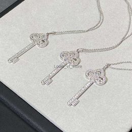 Pendant Necklaces necklace jewelry S925 Silver High Edition New Full Diamond Key Iris Necklace Sunflower Rose Gold Sweater Chain H24227