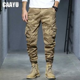 Men's Pants CAAYU Joggers Cargo Pants Men Casual Hiphop MultiPocket Male Trousers Sweatpants Streetwear Tactical Track KhakiCamouflage Pants T240227