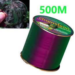 Lines 500m Chameleon Fishing Line Colour Changing Monofilament Nylon Sea/Fresh Water Carp Wire Leader Line Fishing Accessories