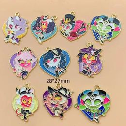 Charms 10pcs Cartoon Metal Enamel Character Charm Pendants DIY Earrings Bracelets Necklaces Jewellery Making Crafts Accessories