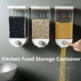 Storage Bottles Easy Press- Kitchen Food Container Cereal Dispenser Oatmeal Wall Mounted