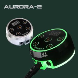 Guns Tattoo Power Supply AURORA 2 LCD Screen with EU/US Adapter for Coil Pen &Rotary Tatto Gun Machine Dual Input Source