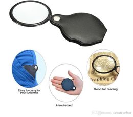 Portable Mini 50mm 10x Magnifier folding HandHold Reading Magnifying Lens Glass Foldable Jewelry Loop Jewelry Loupes Black fast s6611692