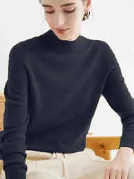 Women's Sweaters Cashmere Sweater Long Sleeve Women Mock Turtleneck Knitted Pure Merino Wool Pullover Clothing Knitwear Korean Tops