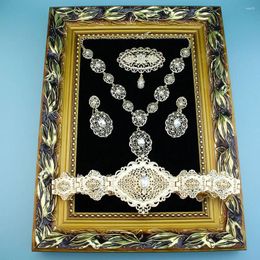 Necklace Earrings Set Neovisson Morocco Shining Gold Colour Arabian Belt Earring Brooch Ladies Favourite Wedding Jewellery Gift
