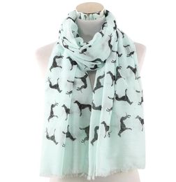 Ladies Animal Printed Scarf New Korean Style High Quality Lovely Dog Shawl 70180CM Polyester Breathe Tassels Thin Scarf6751094