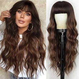 Long Deep Wave Full Lace Front Wigs Human Hair curly Ombre Brown hair wigs female lace wigs synthetic women hair lace wigs fast shipping