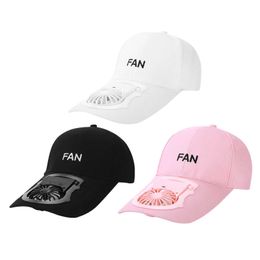 Ball Caps Summer baseball cap with fan cooling USB rechargeable sunshade cap fishing sports outdoor baseball cap breathable cap J240226