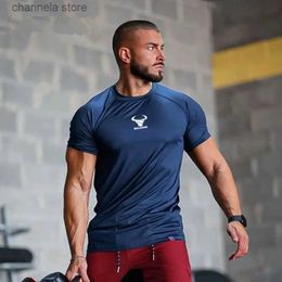 Men's T-Shirts New Summer Shirt Men Short Sleeve Quick-drying Breathable Gym T-Shirt Running Fitness Tops Streetwear Sport Tees Men Clothing T240227