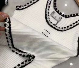Anagram-embroidered Women Tanks Camis Cotton-blend Tank Tops Two C Letters Designer Skirts Yoga Suit CHANNEL Dress Bra Vest Ladies Solid Vintage T Shirt Femme24455