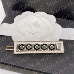 Women Letter Hair Clips Contrast Colour Hairpin Fashion Square Elastic Barrettes Headdress Girl Metal Barrette with Box
