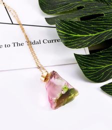 Colourful Pendant Necklace Natural Stone Irregular Necklace Shining Party Daily Jewellery Men Women Creative Gift7424590