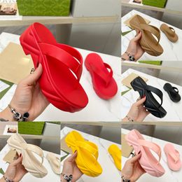 Womens designer slippers platform shoes sandals toe clip waterproof Letter Summer Luxury Fashion Sandals rubber flip flops Sexy Party shoes Thick heel 5.2cm