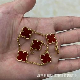 Designer Jewellery Luxury Bracelet Link Chain Vanca Four Leaf Grass Classic Five Flower Bracelet Fashion Diamond Sense Lucky Bracelet 78JB