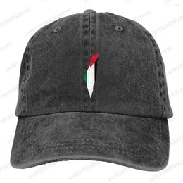 Berets Flag Of Palestine Map Fashion Unisex Cotton Baseball Cap Outdoor Adult Adjustable Men Women Denim Hat