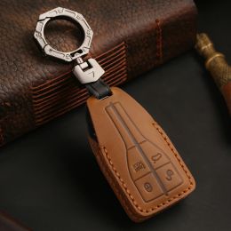 Genuine Leather Car Key Cover for Hongqi HS5 H5 H9 HS7 H7 L5 HS3 L9 Keyring Shell Fob Case Holder