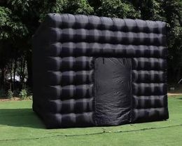 wholesale 5x5x3mH (16.5x16.5x10ft) Free ship black exterior white interior inflatable cube tent square tents inflatables photo booth photobooth with LED light