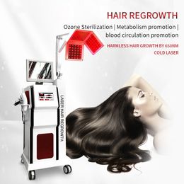 5 in 1 Diode Laser 650nm LED Hair Growth Anti-hair Loss Scalp Care Salon Photon Brush Massage Dryness Improve Device with HD Detection Camera