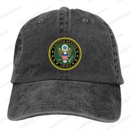Berets US Army LOGO Fashion Unisex Cotton Baseball Cap Outdoor Adult Adjustable Men Women Denim Hat