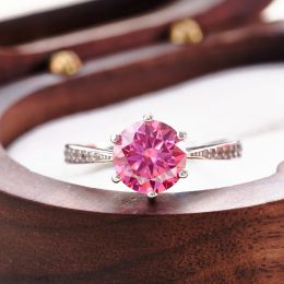 Rings 1/2/3 Carat Pink Moissanite Ring For Charm Lady pass diamond test Sterling 925 Silver Wedding Party Band for Women Gifts