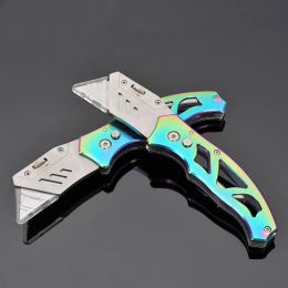 Knife Stainless Steel Folding Knife Carpet Leather Paper Cutting Knife Creative Multifunction Open Case Knife Wallpaper Art Knife