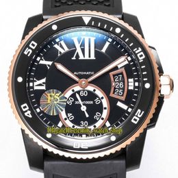 Versione TW F5 Calibro De W2CA0004 Cal 1904-PS MC Automatico Nero Quadrante grande data Orologio da uomo luminoso Lunetta in ceramica Sport305Z