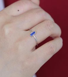 Wedding Rings Christmas Nice Simple Gift For Girlfriend Ring Silver 925 Sterling Fashion Jewelry Dark Blue Bar Zircon Cz Bague Fem8153795