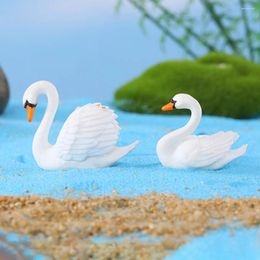 Garden Decorations 8 Pcs Swan Micro Landscape Black Figurine Models Miniature Figurines Statue