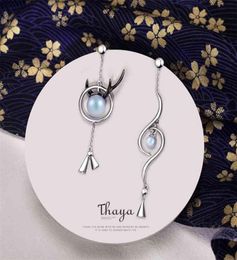 Thaya Real 925 Sterling Silver Handmade Designer Dangle Horns Earring Women High Quality Japanese Style For Fine Jewellery 2106162749580