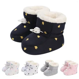 Boots Born Baby Shoes Boy Girl Toddler First Walkers Booties Cotton Soft Anti-slip Hook Loop Warm Infant Crib Autumn