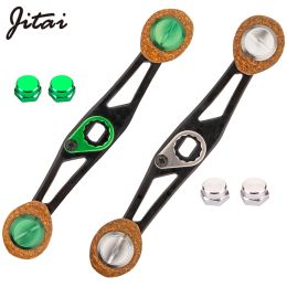 Reels JITAI DIY 7*4mm Aluminium Alloy Fishing Handle Wooden Knobs Hole 8*5MM For Bait Casting Fishing Reels Rocker Screws Handle Tools