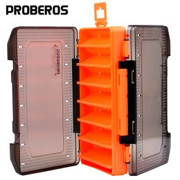 Boxes PROBEROS Fishing Tackle Box Lures Storage 14 Compartments Double Faced Open Case Strength Container Fishing Gear Accesorios