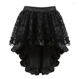 Skirts S-6XL Asymmetrical Ruffled Satin & Lace Trim Gothic Women Corset Skirt Vintage Steampunk Cosplay Costumes