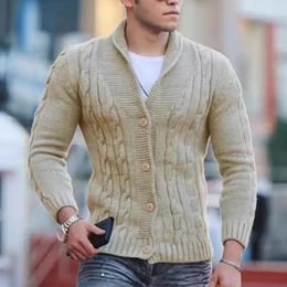 Men's Sweaters Autumn And Winter 2024 Fried Dough Twists Knitted Cardigan Simple Fashion Top