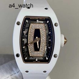 Mens Moissanite Wrist Watch RM Watch Wristwatch RM07-01 Womens Ceramic Rose Gold Machine 31*45mm Womens RM0701 White Ceramic Black