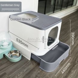 Sneakers Cheap Fully Enclosed Cat Litter Box Large Antispatter Drawer Top Into Cats Toilet Deodorization Pet Supplies
