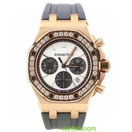 Brand Watches Audemar Pigue Airbnb Royal Oak Offshore Series Multi functional Automatic Machinery Womens Watch 26231OR 37mm 18K Rose Gold HB 2GS8