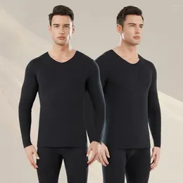 Men's Thermal Underwear Winter Men Set Wool Silk Patch Thickened Suit Warm Lingerie 2 Pieces Thermo Clothing Pyjamas