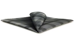 MH1 Handkerchief Checked Plaids Black Dark Gray Hanky Mens Neckties Pocket Square Suit Gift4535571