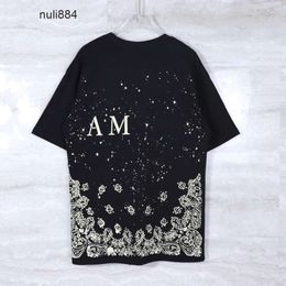 Short amari amirl amis AM amar miri Mens Designers T Shirts Fashion Man T Shirt starry sky letter Top Quality Women Tees Sleeve Casual 45I4