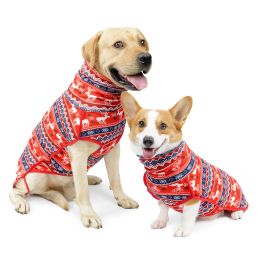 Jackets Christmas Dog Clothes Winter Soft Pet Bottoming Shirt for Medium Large Dogs Windproof Turtleneck Puppy Jacket Indoor Hoodies