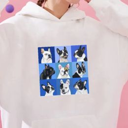 Sweatshirts French Bulldog Hoodies Winter Women Clothes Manga Sweatshirts Cartoon Graphic Tops Hoodie Warm Harajuku Unisex Sudaderas